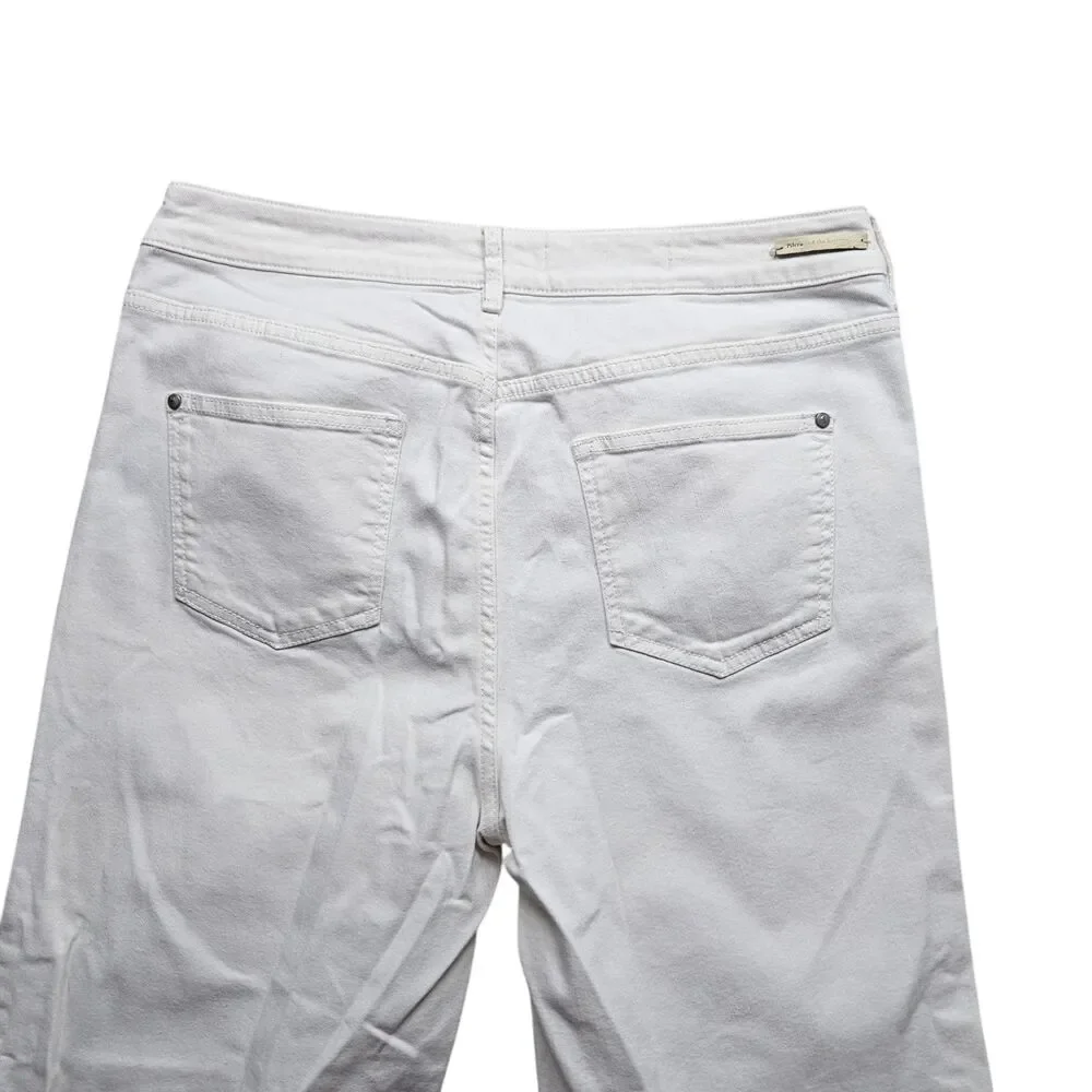 Anthropologie Pilcro Stet Floral Cutout Cropped Jeans Womens 32 White - Picture 11 of 11